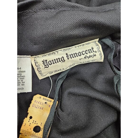 VTG New Young Innocent by Arpeja Black Pants Womens 11 Wide Leg Flare High Rise - Picture 5 of 7